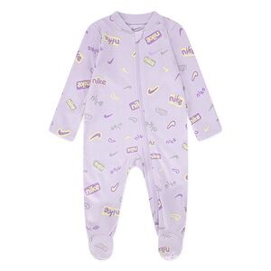 NWT Nike Lilac Logo-Print Footed One-Piece